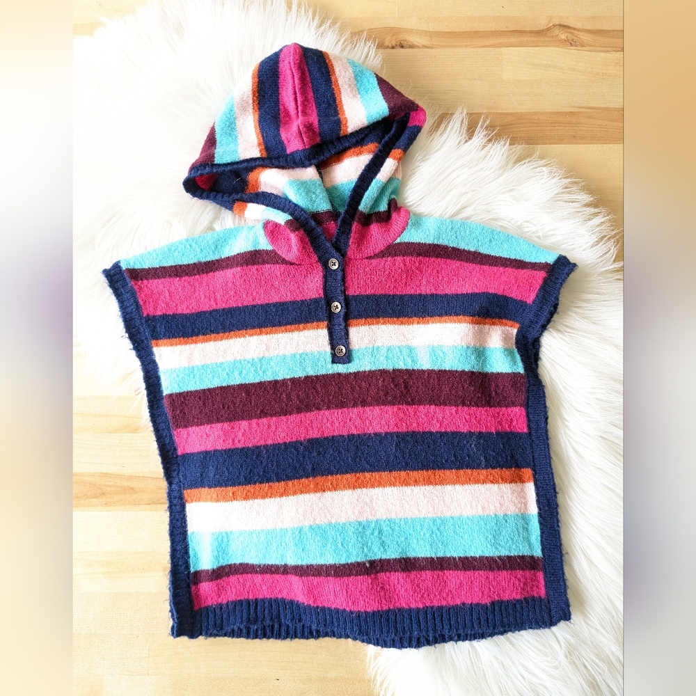 {Carter's} Striped Hooded Poncho Sweater